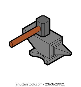 Hammer and Anvil isolated. Blacksmith tool.