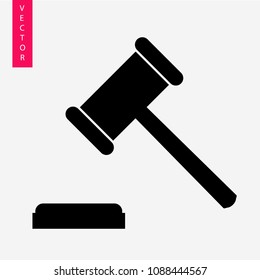 The hammer of the auctioneer vector icon, logo