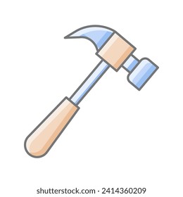 Hammer awesome lineal color icon , vector, pixel perfect, illustrator file