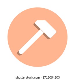 A hammer badge icon. Simple glyph, flat vector of farm icons for ui and ux, website or mobile application