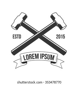 Hammer badge vector illustration