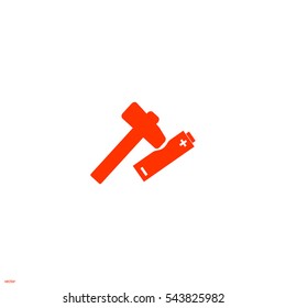 hammer, battery, icon