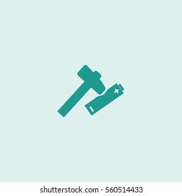 hammer, battery, icon