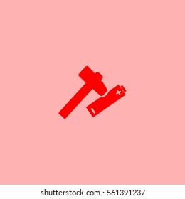 hammer, battery, icon