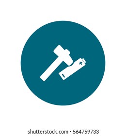 hammer, battery, icon