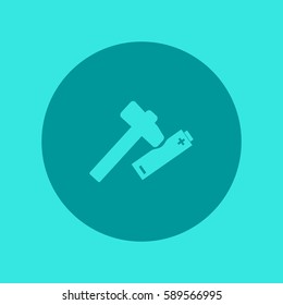 hammer, battery, icon