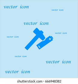 hammer, battery, icon