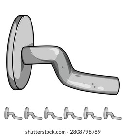 hammer bent nail cartoon. pin head, spike old, rust tool hammer bent nail sign colorful illustration