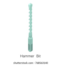 Hammer bit icon. Isometric illustration of hammer bit vector icon for web