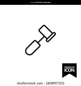 Hammer black color of flat simple icon. illustration vector of mobile application. Modern style of design. Line single minimalistic sign