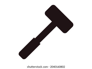 Hammer black icon on white background.