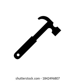 Hammer black icon. Vector hammer sign illustration isolated on white.