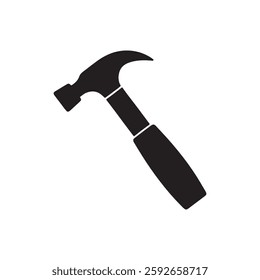 Hammer black silhouette vector icon. Hammer illustration on white background. 