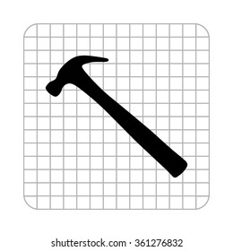 hammer  - black vector icon