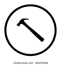 hammer  - black vector icon