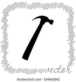 Hammer  black  vector icon