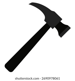 Martillo Vector negro sobre fondo blanco.