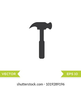 hammer black web icon flat on white background vector template illustration 