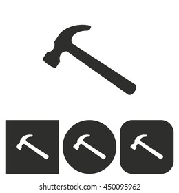Hammer - black and white icons. Vector illustration.