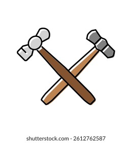 hammer blacksmith color icon vector. hammer blacksmith sign. isolated symbol illustration