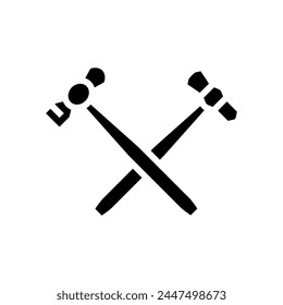 martillo herrero glifo icono Vector. signo de herrero martillo. ilustración de símbolo aislado