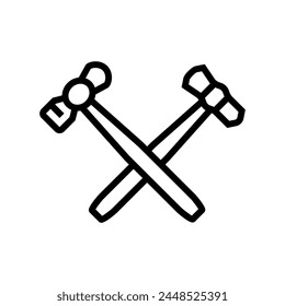 hammer blacksmith line icon vector. hammer blacksmith sign. isolated contour symbol black illustration