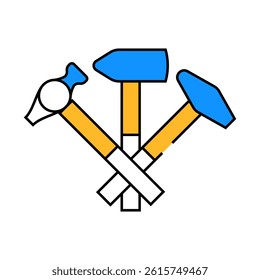 hammer blacksmith metal line icon vector. hammer blacksmith metal sign. isolated symbol illustration