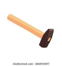 Hammer. Blacksmith's tool. Forge. Vector illustration in flat style.