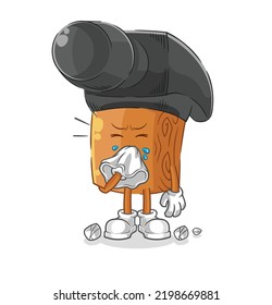 the hammer blowing nose character. cartoon mascot vector