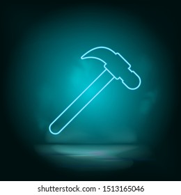 Hammer blue neon vector icon. Simple element illustration from map and navigation concept. Hammer blue neon vector icon. Real estate concept vector illustration.