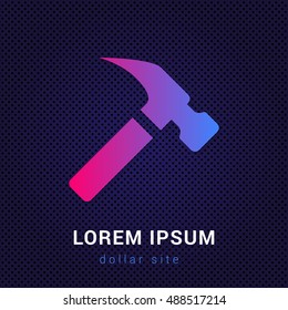 Hammer Blue & Red colorful gradient attractive bright material Icon / Logo Design