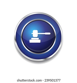 Hammer Blue Vector Icon Button