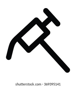 Hammer  Bold Line Vector Icon 