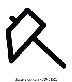 Hammer Bold Line Vector Icon 