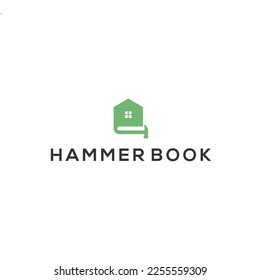 Hammer Book Home logo template, Real estate symbol	