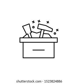 Hammer box industry icon. Element of manufacturing