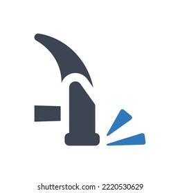 Hammer in Icon zerbrochen (Vektorgrafik)