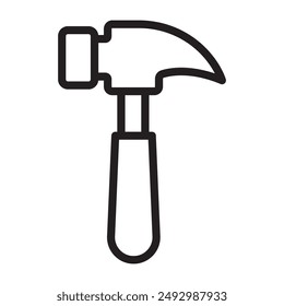 Hammer build line icon. vector illustration.
