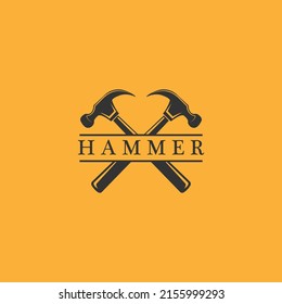 Hammer Building Construction Tools Judge Logo Vector Icon Vintage