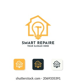 hammer bulb house combination logo