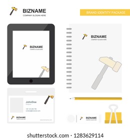 Hammer  Business Logo, Tab App, Diary PVC Employee Card and USB Brand Stationary Package Design Vector Template