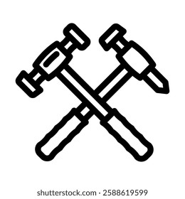 hammer car repair tool line icon vector. hammer car repair tool sign. isolated contour symbol black illustration