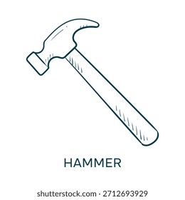 Hammer Carpenter Bau-Tool Reparatur Hardware Arbeitsmittel Bau Renovierung Handgezeichnetes Symbol