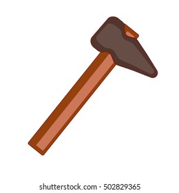 Hammer cartoon. Flat illustration. vector
