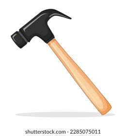 Martillo al estilo de las caricaturas. Herramienta de trabajo clásica.