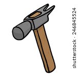 hammer / cartoon vector and illustration, hand drawn style, isolated on white background.