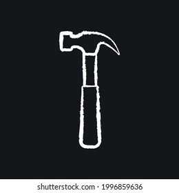 Hammer chalk icon. Vector black illustration.
