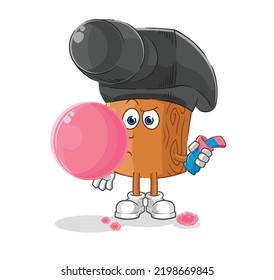 the hammer chewing gum vector. cartoon character