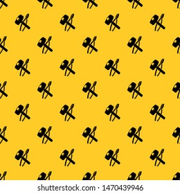 Hammer clamping mites pattern seamless vector repeat geometric yellow for any design - Powered by Shutterstock - Get 15% off with code: PIKWIZARD15