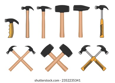 Hammer Clipart Vector Bundle, Hammer Vector, Hammer illustration Bundle, Carpenter Vector Bundle, Mechanic Tools Clipart Bundle, Mechanic Tools, Carpenter tools, Worker elements, Labor equipment